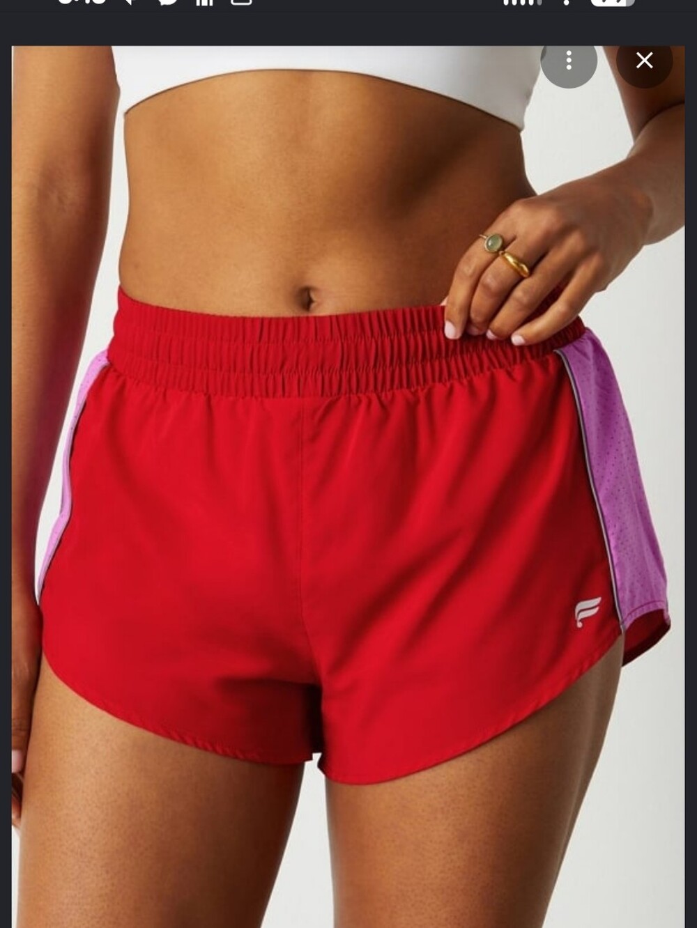 Fabletics Red And Pink Eco Run Short